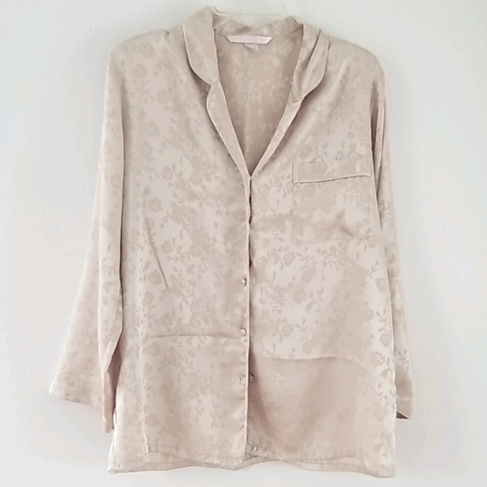 Victoria's Secret Pink Label Satiny Cream PJ Top. - Picture 7 of 14